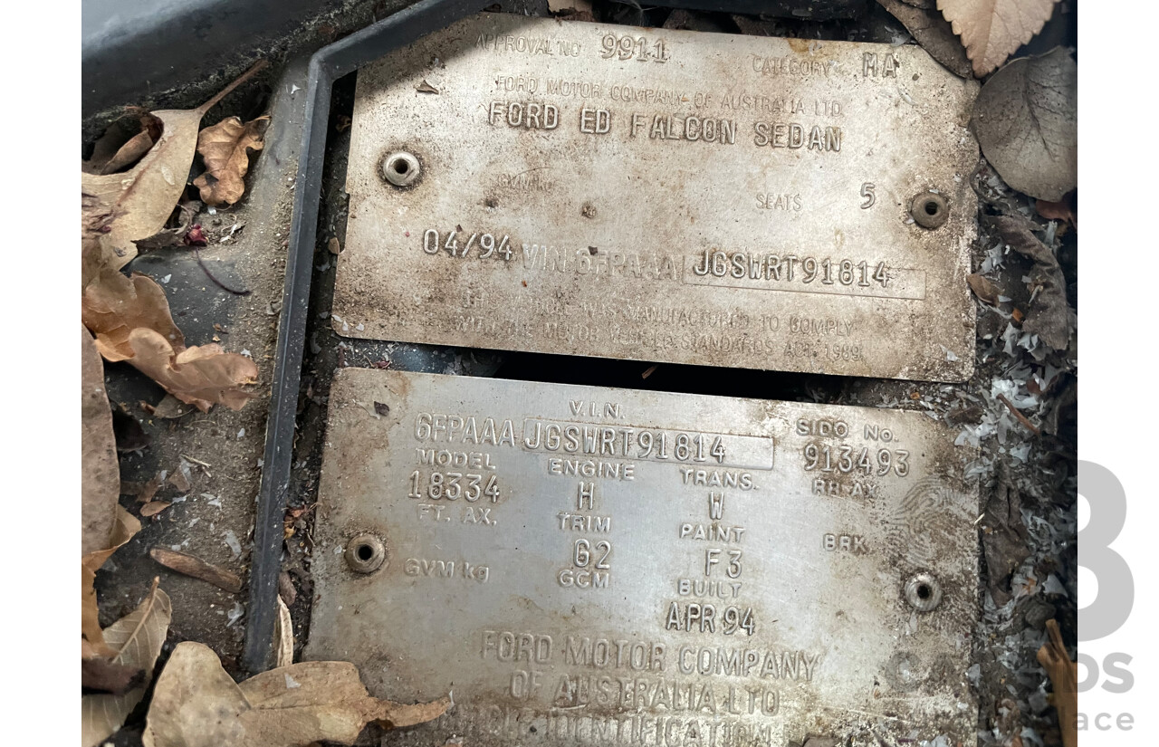 4/1994 Ford Falcon Futura ED 4d Sedan Green 4.0L