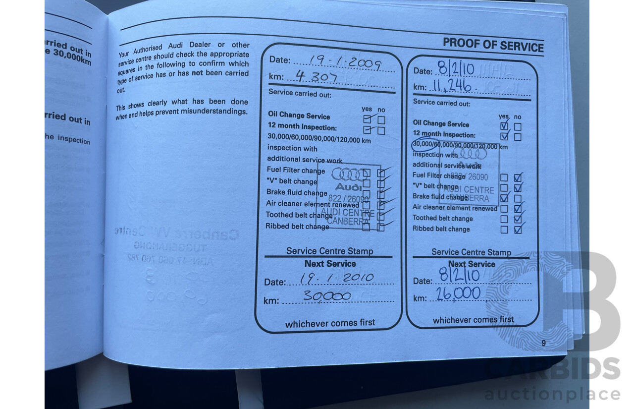 1/2008 Audi A8 3.2 Quattro 4E 4d Sedan Silver 3.1L