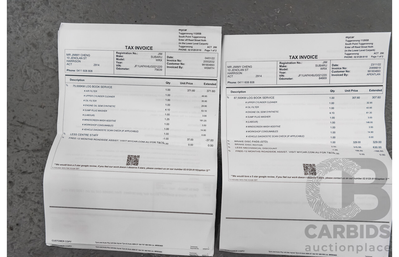 3/2018 Subaru WRX STi (AWD) VA MY18 4d Sedan Crystal White Pearl Turbo 2.5L