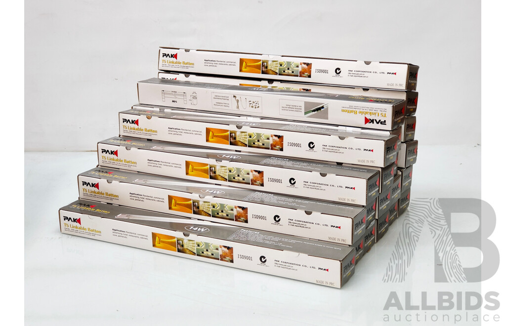 PAK T5 Linkable Batten 14W Fluorescent Lamp - Lot of 21