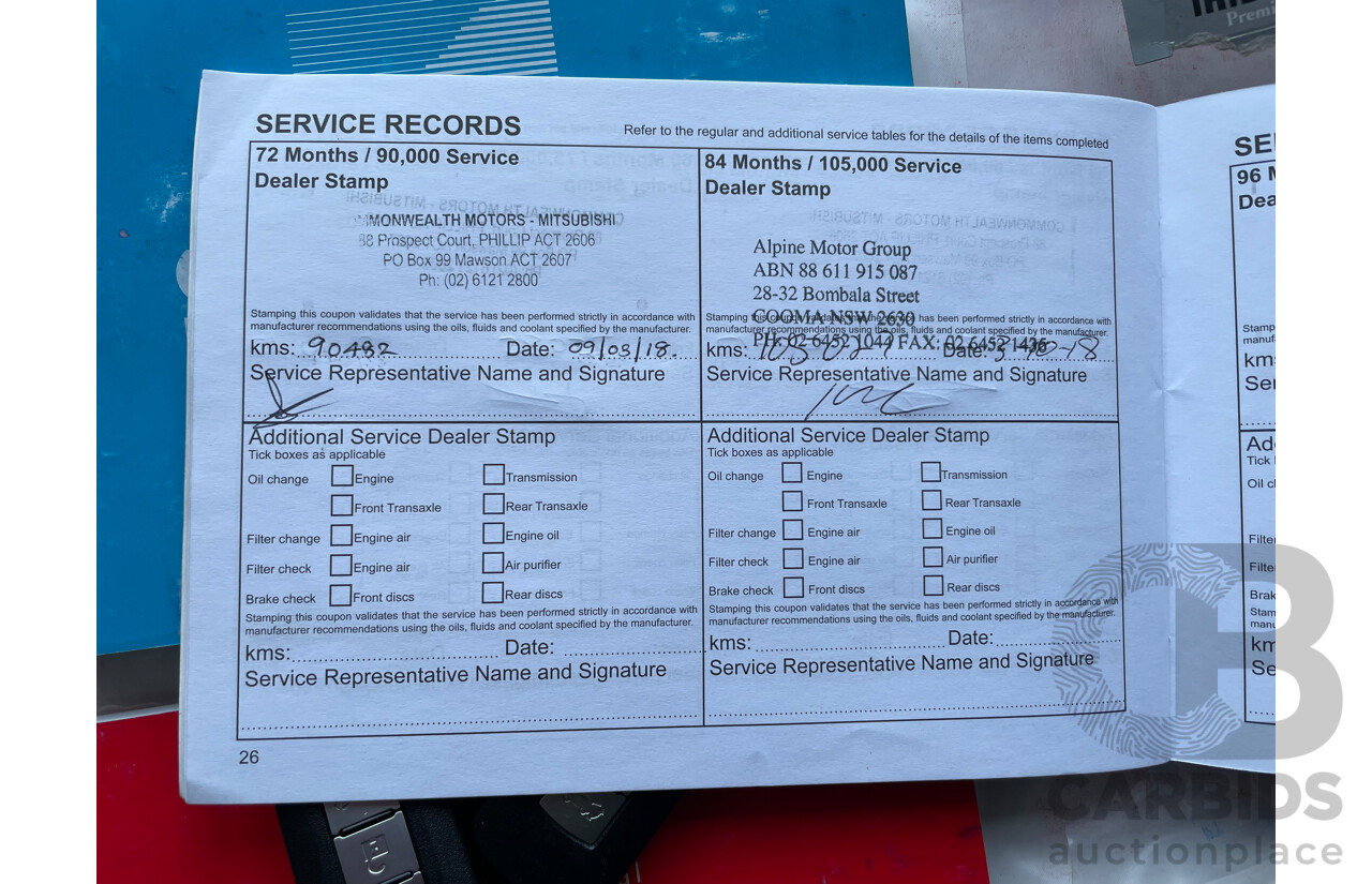 6/2015 Mitsubishi Outlander Aspire PHEV Hybrid ZJ MY14 4d Wagon Blue 2.0L