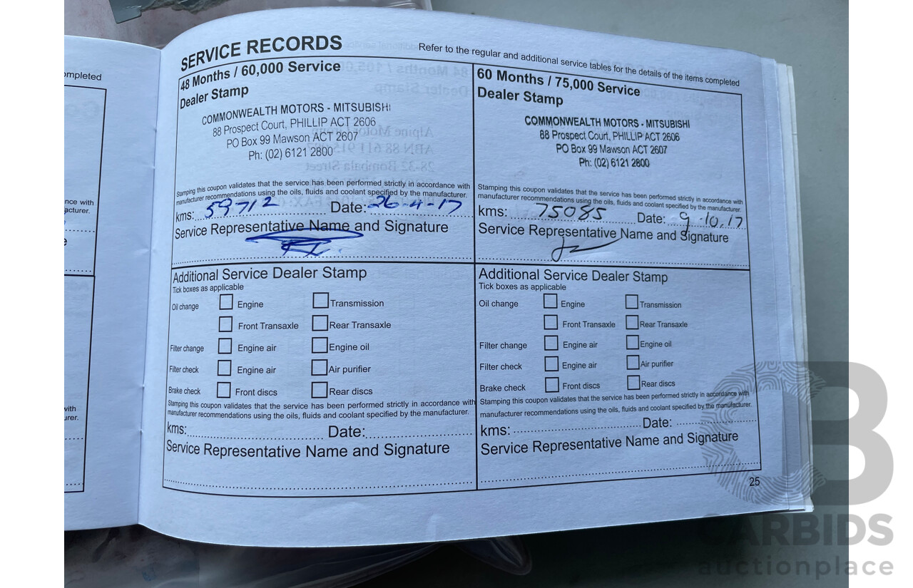 6/2015 Mitsubishi Outlander Aspire PHEV Hybrid ZJ MY14 4d Wagon Blue 2.0L