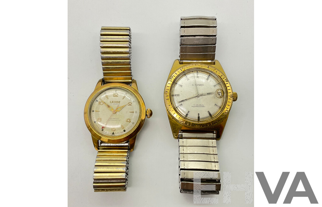 Vintage Leobe Seventeen Jewels, Wrist Watch Swiss Made with G.Jenssen Seventeen Jewels