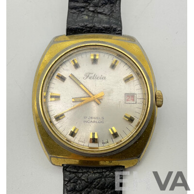 Three Vintage Felicia Watches Including Deluxe, Twenty One and Seventeen Jewel, Incabloc, Swiss Made