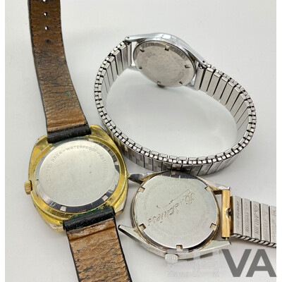 Three Vintage Felicia Watches Including Deluxe, Twenty One and Seventeen Jewel, Incabloc, Swiss Made