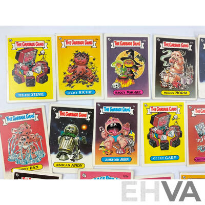 1980's Topps Garbage Pail Kids/Garbage Gang Collector Cards Including Slobby Robbe, Frigid Bridget, Loony Lenny, Heavin' Steven and More