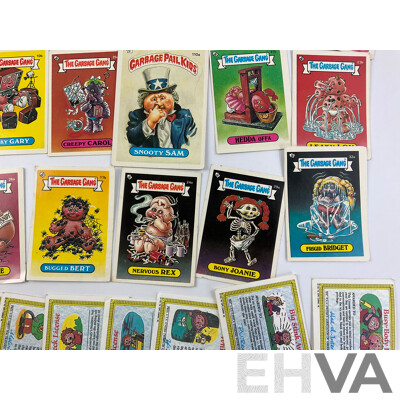1980's Topps Garbage Pail Kids/Garbage Gang Collector Cards Including Slobby Robbe, Frigid Bridget, Loony Lenny, Heavin' Steven and More