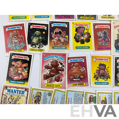 1980's Topps Garbage Pail Kids/Garbage Gang Collector Cards Including Slobby Robbe, Frigid Bridget, Loony Lenny, Heavin' Steven and More