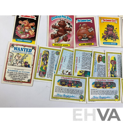 1980's Topps Garbage Pail Kids/Garbage Gang Collector Cards Including Slobby Robbe, Frigid Bridget, Loony Lenny, Heavin' Steven and More