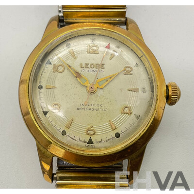 Vintage Leobe Seventeen Jewels, Wrist Watch Swiss Made with G.Jenssen Seventeen Jewels