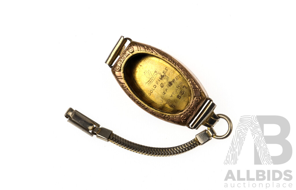 Vintage Gold Filled Empty 50mm Pocket Watch Casing, Peerless No. 411290 with Empty 35mm Pocket Casing and Hantil Watch Casing