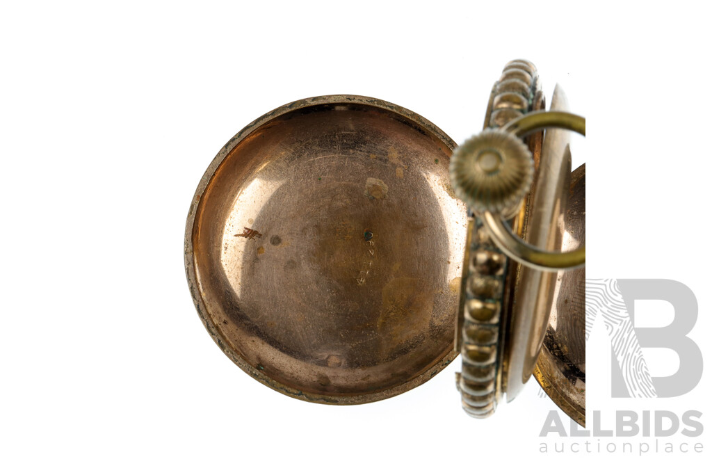 Vintage Gold Filled Empty 50mm Pocket Watch Casing, Peerless No. 411290 with Empty 35mm Pocket Casing and Hantil Watch Casing