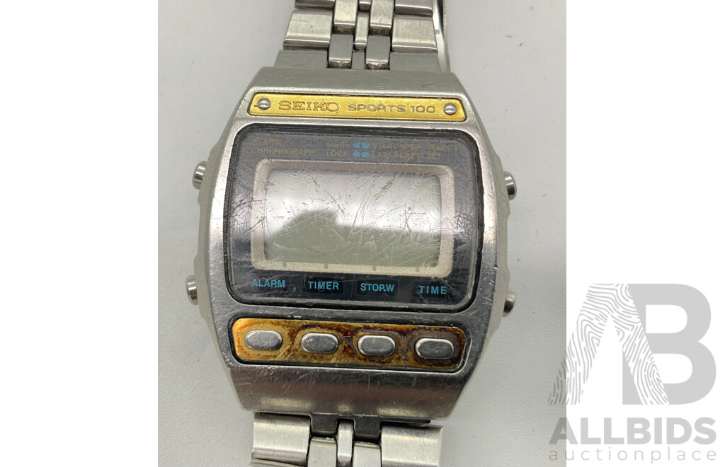 Men's Vintage Seiko Digital Sports 100 Wrist Watch A547-5050 AO