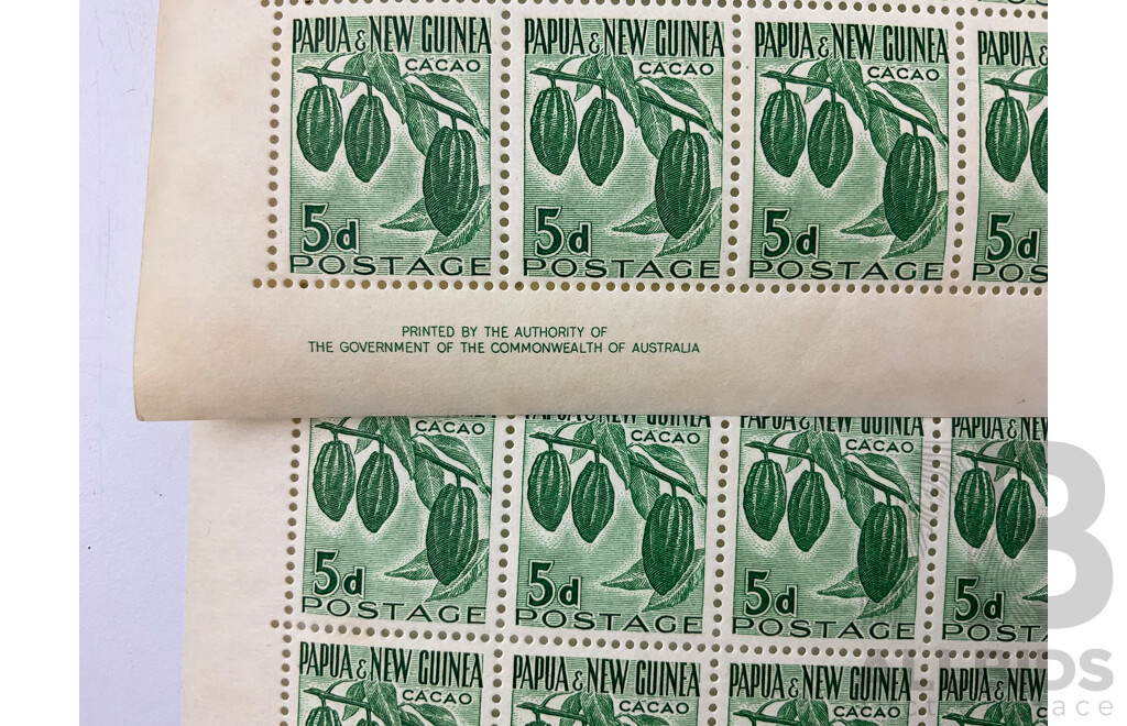 Papua New Guinea 1950's - 1960 Stamp Sheets and Blocks