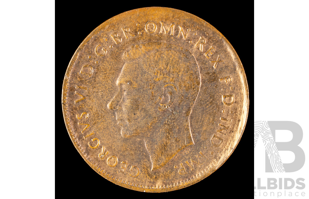 Australian 1947 Penny Misstrike