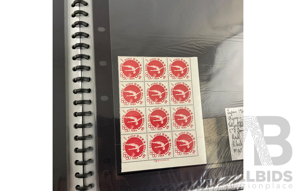 Album of Vintage Japanese Mint Stamp Sheets, Blocks and First Day Covers, Examples Spanning 1957 to 1963