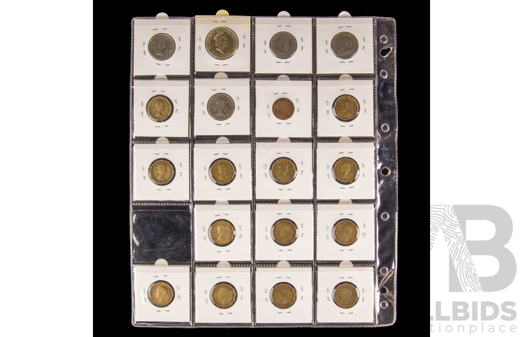 Collection of Vintage United Kingdom Coins Including Pounds, Half, Crowns, Shillings, New Pence, Commemorative, Examples Spanning 1903 to 2001