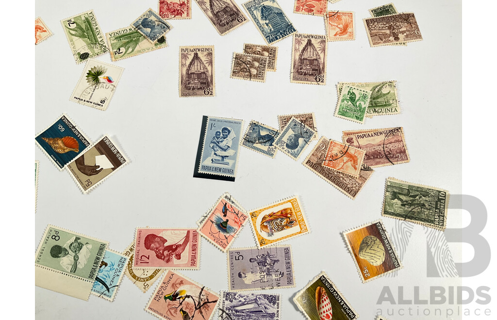 Collection of 1950's-60's Papua New Guinea Mint and Used Stamps Including Folklore Health Series, Birds of Paradise