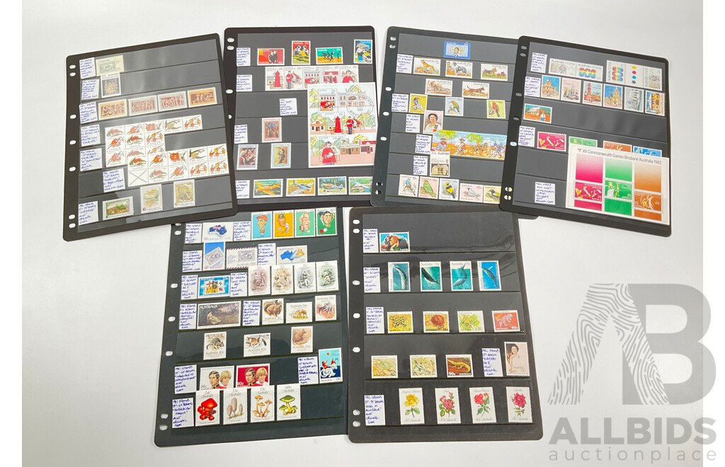 Australian Early 1980's Mint Stamp, Strips Minisheets, Sets