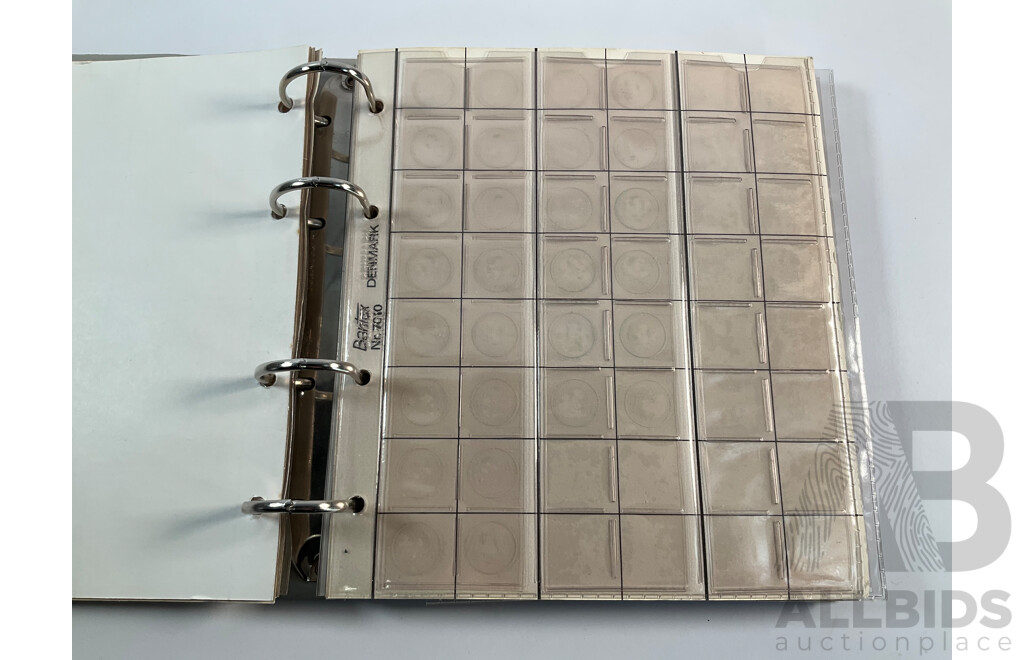 Album of Australian One and Two Cent Coins, Examples Spanning 1966 to 1990 with Vintage International Coins Including Malaysia, Philippines, Netherlands, Switzerland