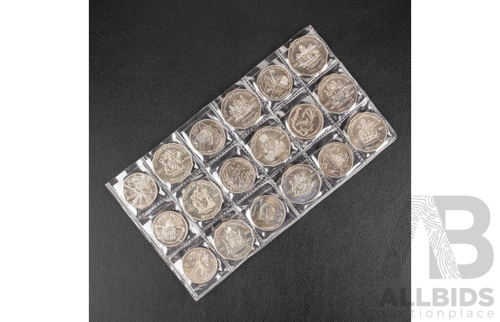 Australian 2001 Fifty and Twenty Cent Coin Federation Set