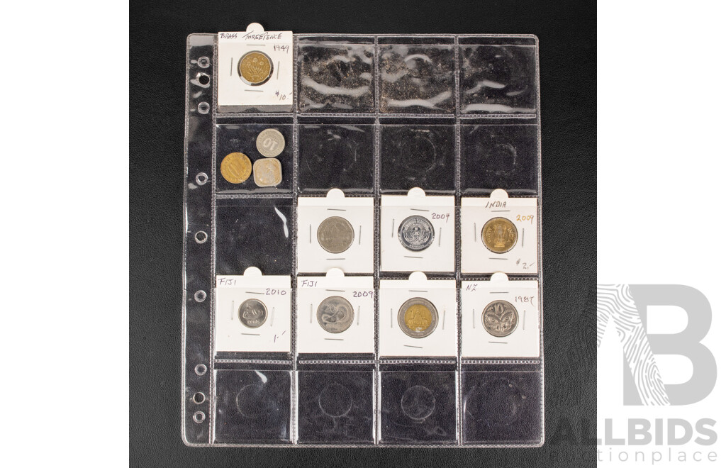 Collection of International Coins Including Philippines, France, Malta, Ireland, East Africa, Hong Kong, Vanuatu, New Caledonia, Sweden