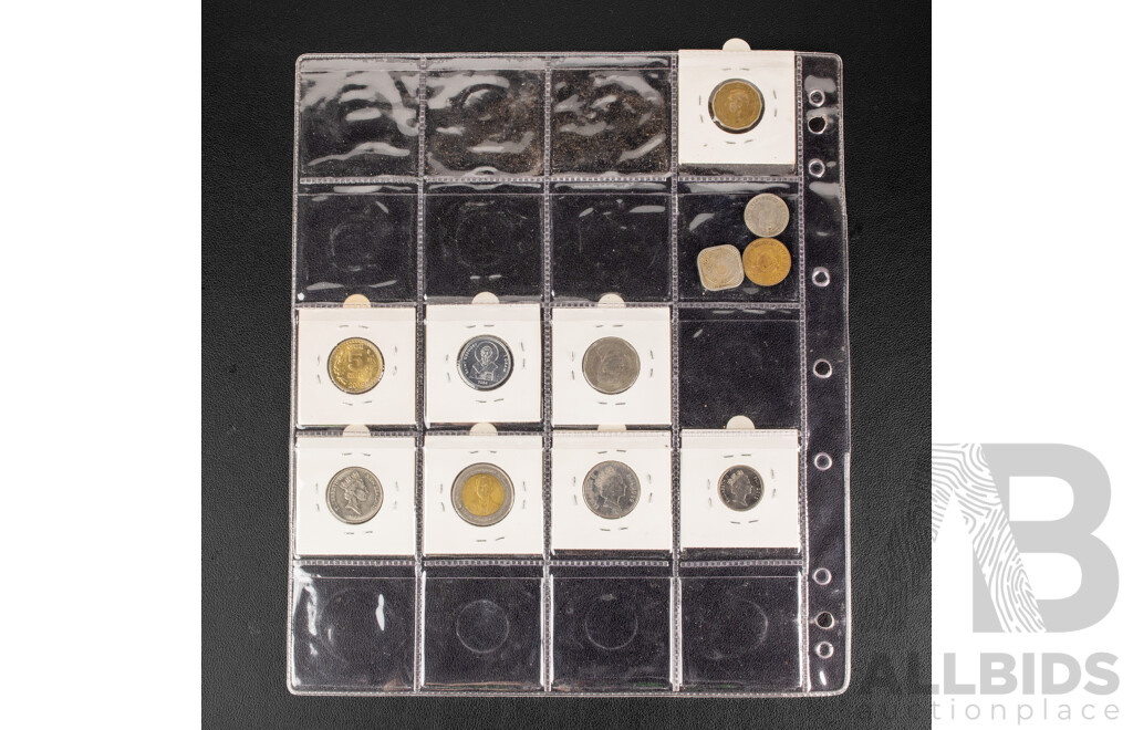 Collection of International Coins Including Philippines, France, Malta, Ireland, East Africa, Hong Kong, Vanuatu, New Caledonia, Sweden