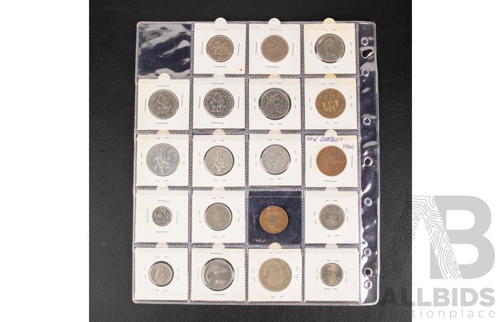 Collection of International Coins Including Philippines, France, Malta, Ireland, East Africa, Hong Kong, Vanuatu, New Caledonia, Sweden