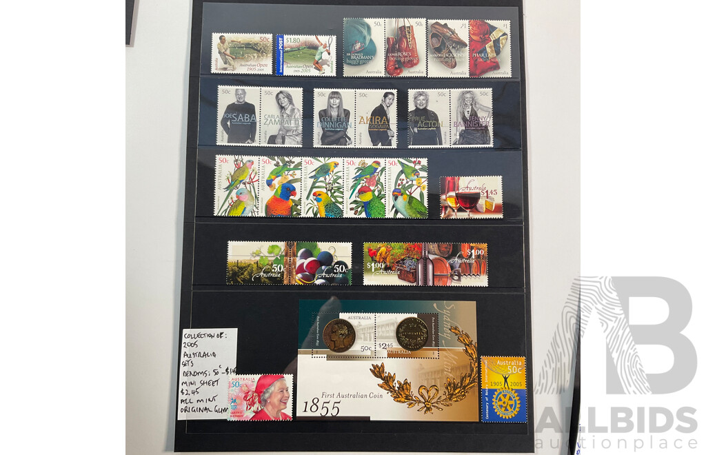 Collection of Australian Mint Stamps and Stamp Blocks with 1981 Living Together First Day Cover Series