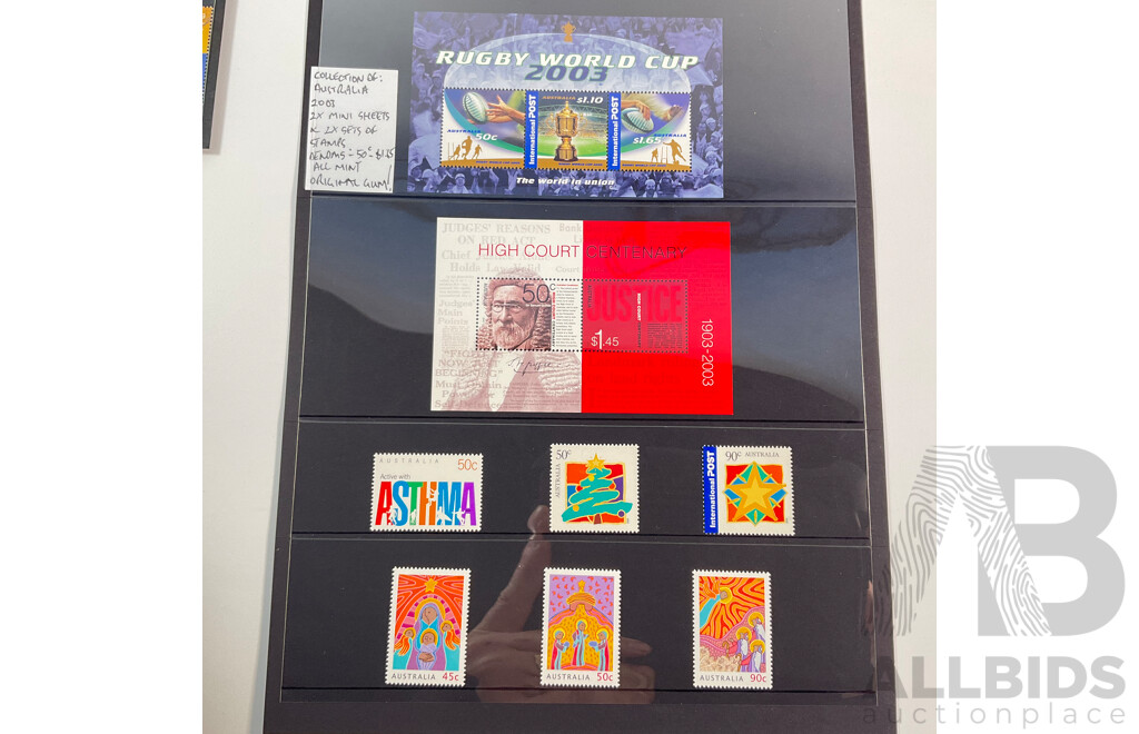 Collection of Australian Mint Stamps and Stamp Blocks with 1981 Living Together First Day Cover Series