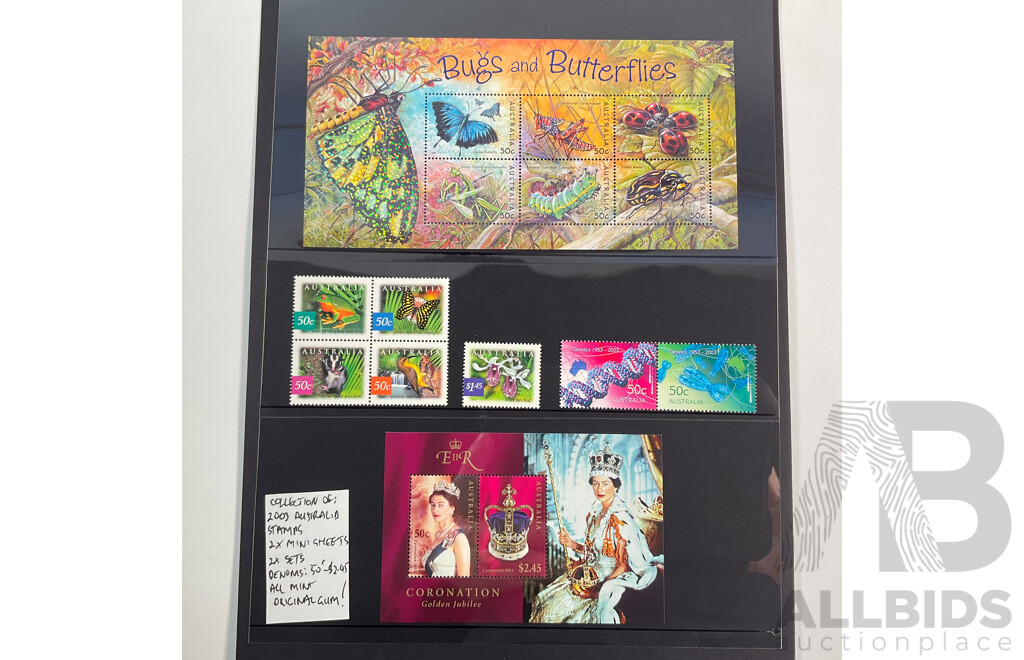 Collection of Australian Mint Stamps and Stamp Blocks with 1981 Living Together First Day Cover Series