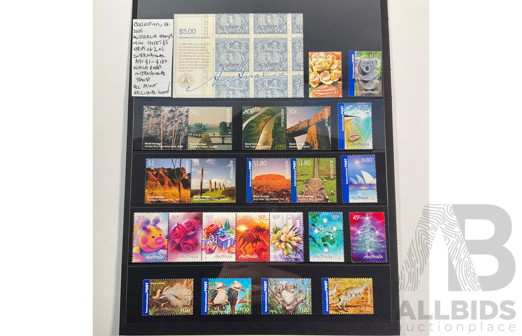 Collection of Australian Mint Stamps and Stamp Blocks with 1981 Living Together First Day Cover Series