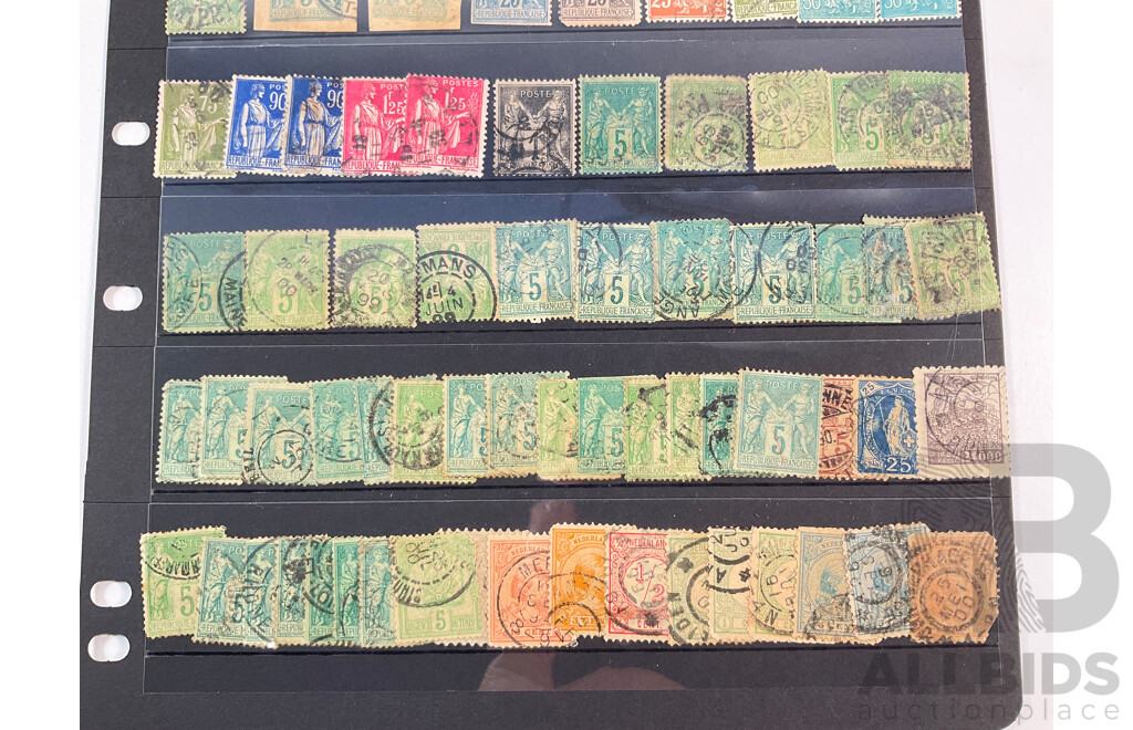 Collection of French Stamps, Examples Spanning 1870's to 1940's Including Imperfs and Part Sets