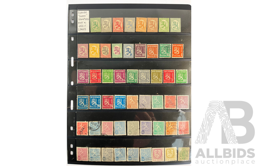 Collection of Vintage Finland Stamps Including Mints and Sets