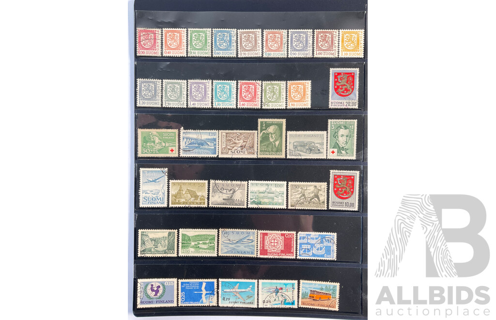 Collection of Vintage Finland Stamps Including Mints and Sets
