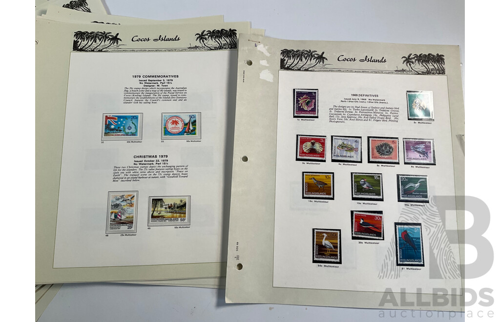 Seven Seas Cocos Islands 1969-1987 Stamp Album, Mostly Mint and Complete