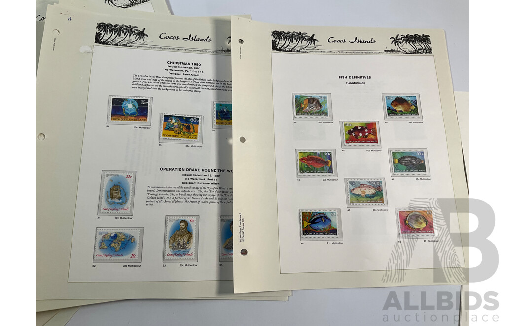 Seven Seas Cocos Islands 1969-1987 Stamp Album, Mostly Mint and Complete