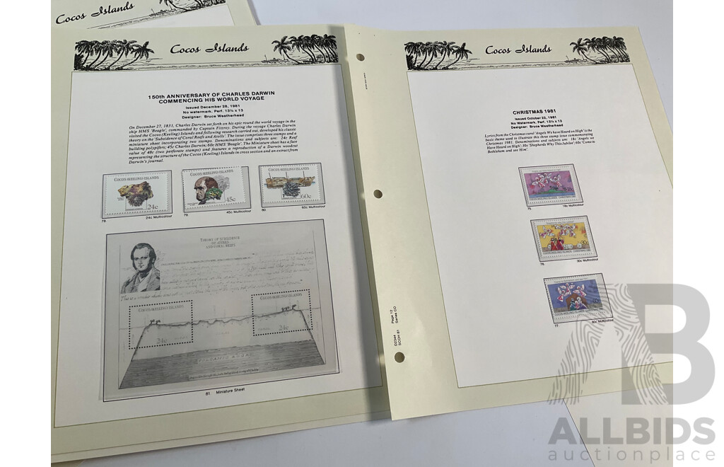 Seven Seas Cocos Islands 1969-1987 Stamp Album, Mostly Mint and Complete