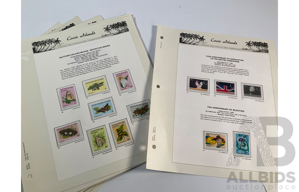 Seven Seas Cocos Islands 1969-1987 Stamp Album, Mostly Mint and Complete