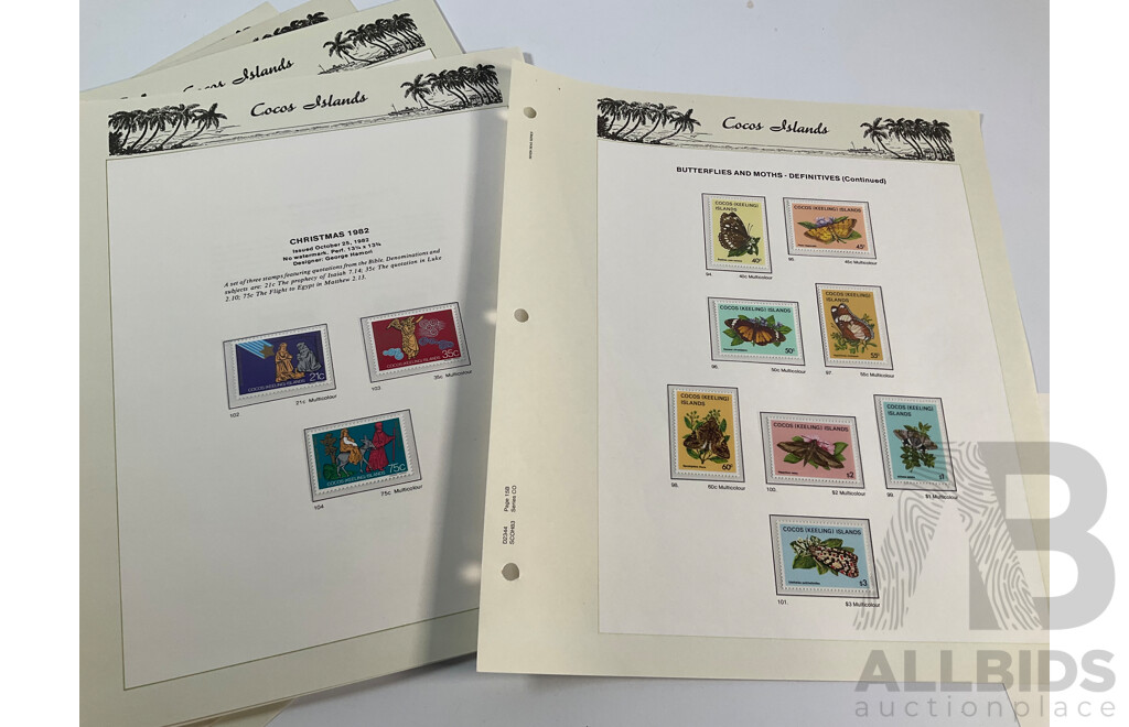 Seven Seas Cocos Islands 1969-1987 Stamp Album, Mostly Mint and Complete