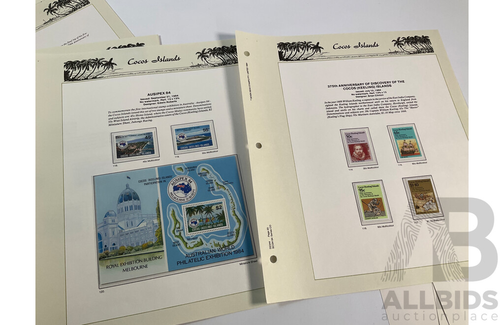 Seven Seas Cocos Islands 1969-1987 Stamp Album, Mostly Mint and Complete