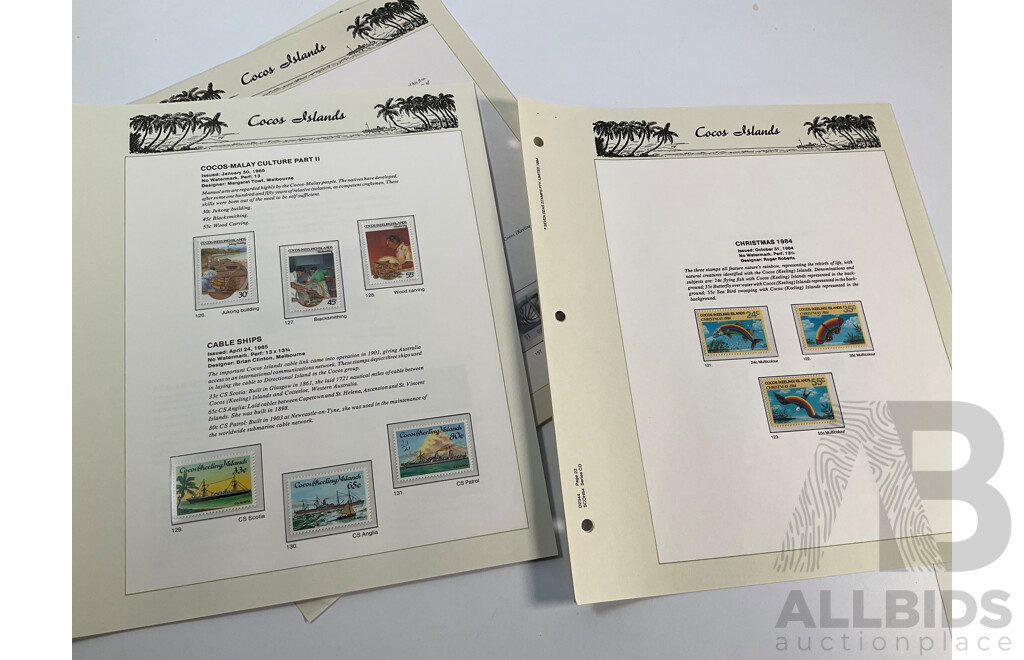 Seven Seas Cocos Islands 1969-1987 Stamp Album, Mostly Mint and Complete