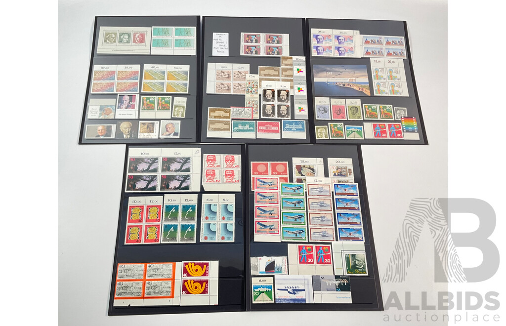 Collection of German Mint Stamps and Blocks Spanning 1970's/90's