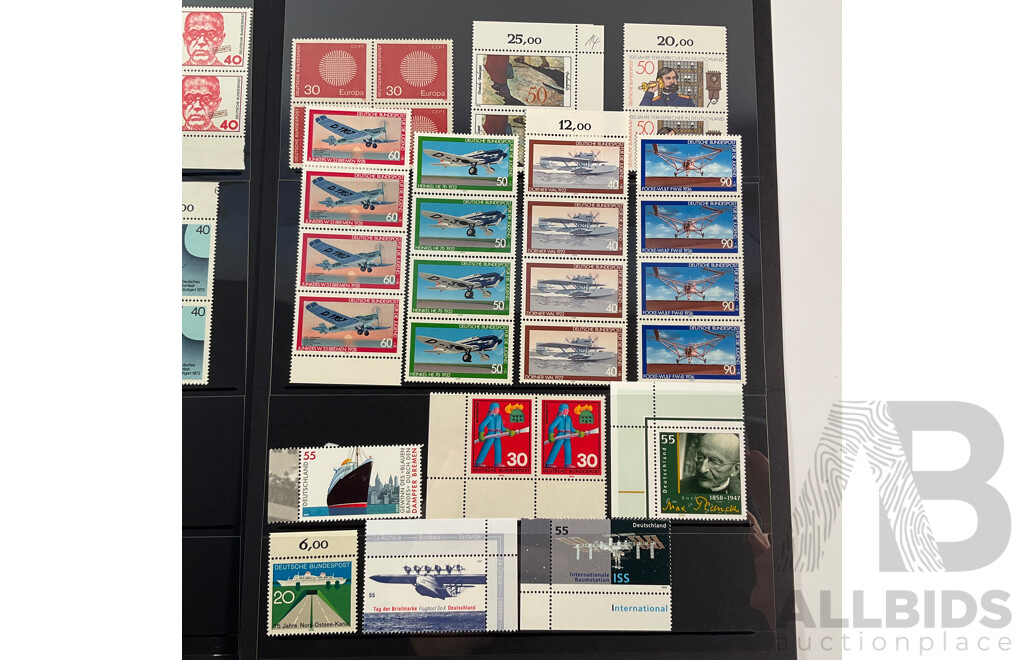 Collection of German Mint Stamps and Blocks Spanning 1970's/90's