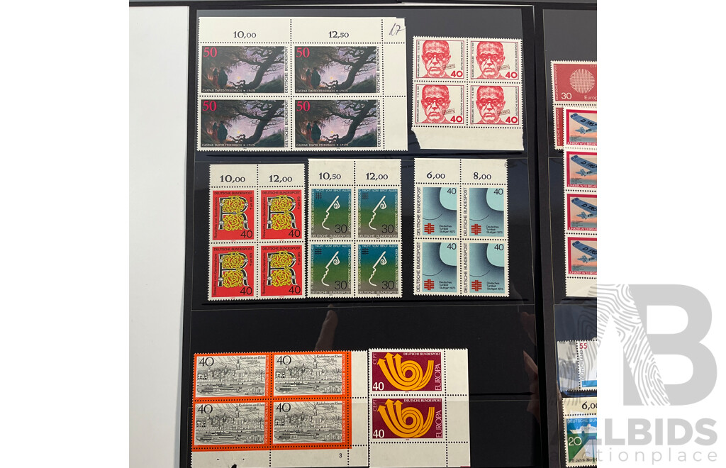 Collection of German Mint Stamps and Blocks Spanning 1970's/90's