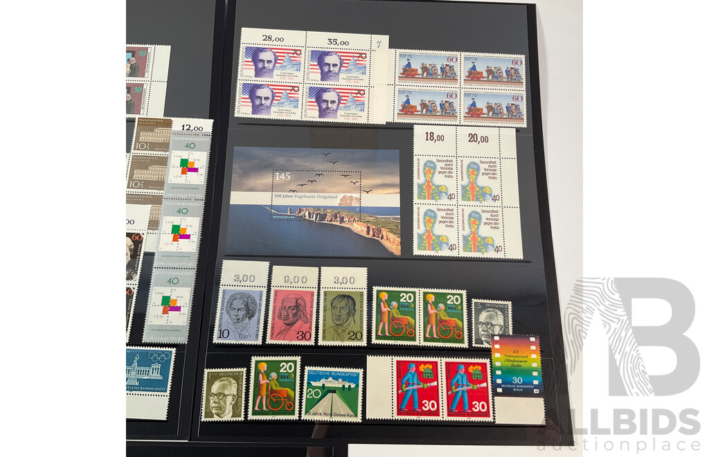 Collection of German Mint Stamps and Blocks Spanning 1970's/90's