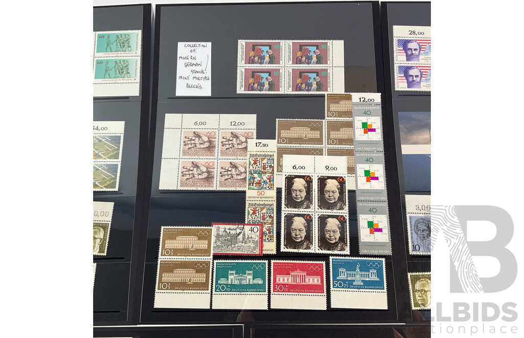 Collection of German Mint Stamps and Blocks Spanning 1970's/90's