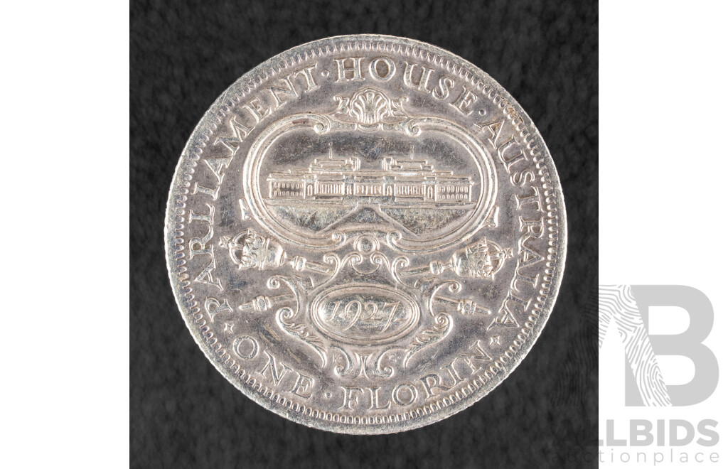 Australian 1927 Silver Florin, Parliament House .925