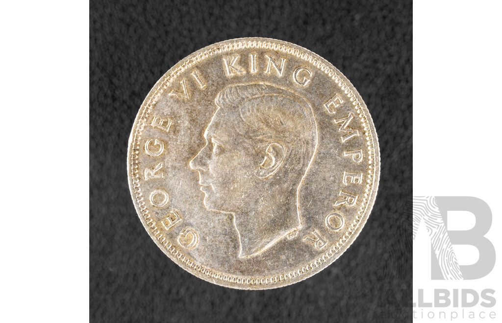 New Zealand 1940 Silver Half Crown, One Hundredth Anniversary of New Zealand .500