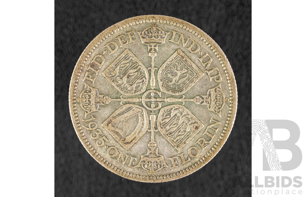 Great Britain KGV 1935 Silver Florin .500
